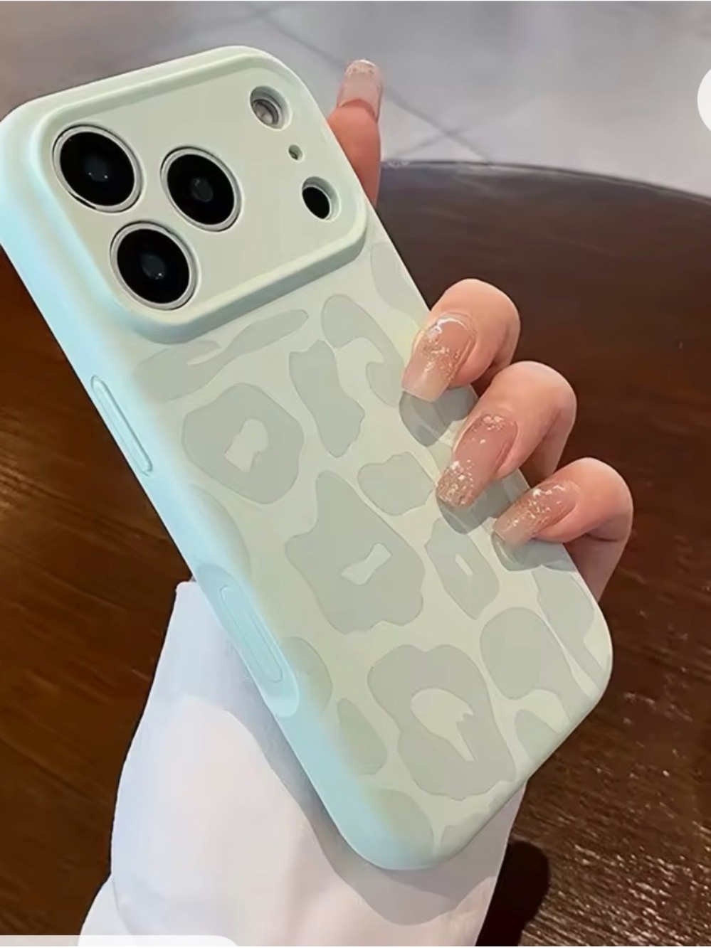 Mint Leopard Print Silicone Phone Case - Unbranded